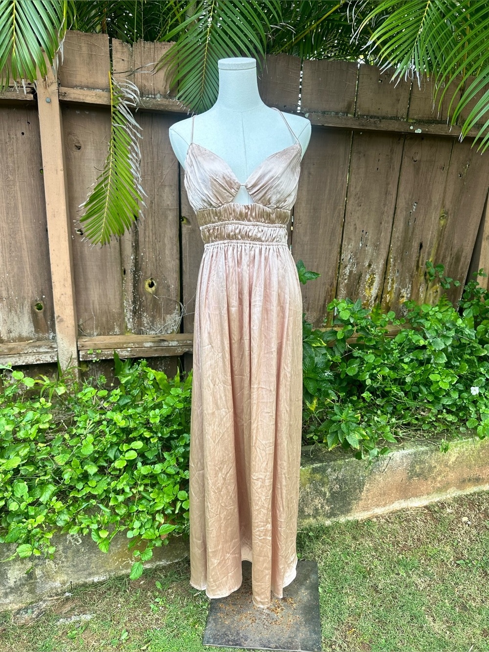 Sage + Paige Metallic Cut-Out Maxi Dress Size M